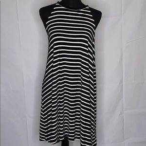 Casual black and white striped dress